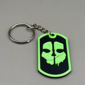 Neon Green Skull Keychain